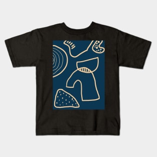 blue abstract print Kids T-Shirt